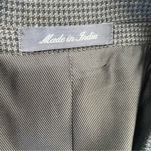 Oscar de la Renta Houndstooth 100% Wool Blazer Sport Suit Jacket - Picture 5 of 6